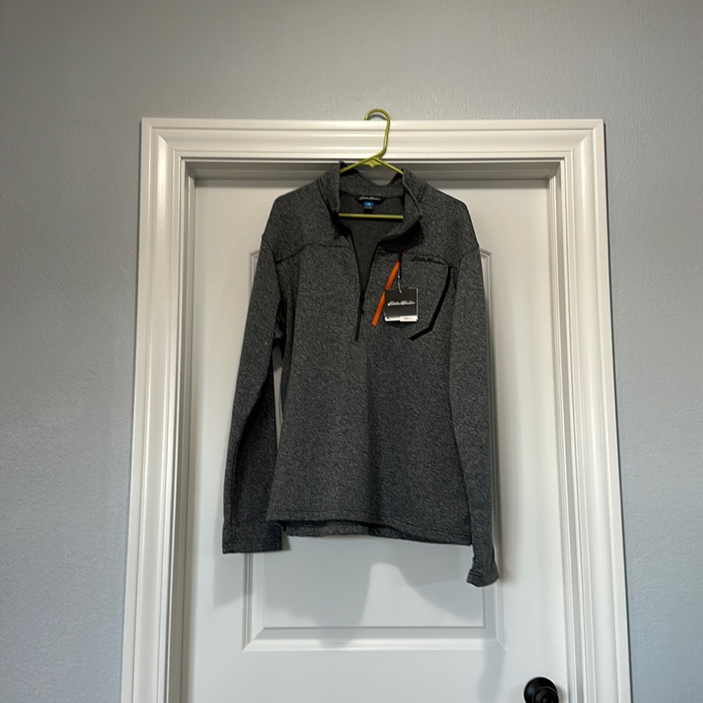 Gray Eddie Bauer Quarter Zip Pullover Fleece. Men’s XL.